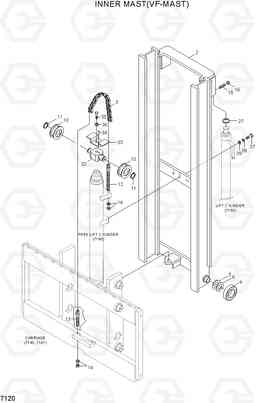 7120 INNER MAST(VF-MAST) HLF20/25/30-5, Hyundai