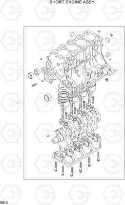 9010 SHORT ENGINE ASSY HLF20/25/30-5, Hyundai