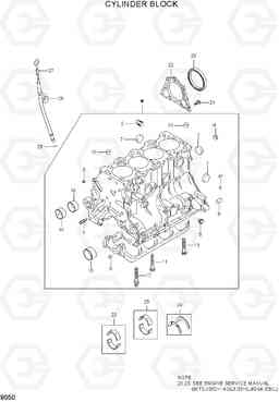 9050 CYLINDER BLOCK HLF20/25/30-5, Hyundai