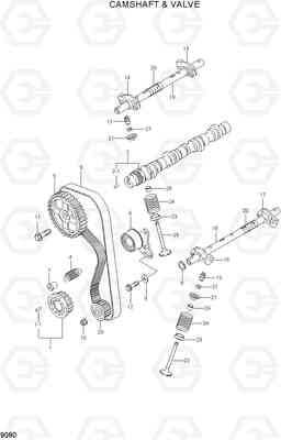 9080 CAMSHAFT & VALVE HLF20/25/30-5, Hyundai