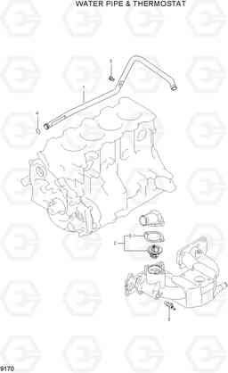9170 WATER PIPE & THERMOSTAT HLF20/25/30-5, Hyundai