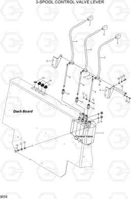 3010 3-SPOOL CONTROL VALVE LEVER HLF20/25/30CII, Hyundai