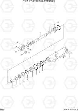 3090 TILT CYLINDER(HLF20/25CII) HLF20/25/30CII, Hyundai