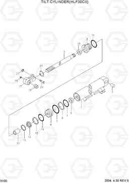 3100 TILT CYLINDER(HLF30CII) HLF20/25/30CII, Hyundai