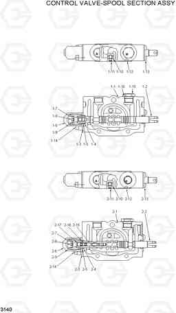 3140 CONTROL VALVE-SPOOL SECTION ASSY HLF20/25/30CII, Hyundai