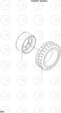 5020 FRONT WHEEL HLF20/25/30CII, Hyundai