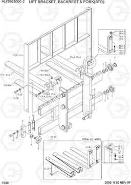 7040 LIFT BRACKET, BACKREST & FORK(STD) HLF20/25/30CII, Hyundai