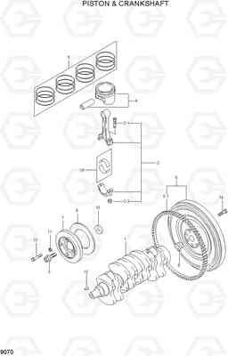 9070 PISTON & CRANKSHAFT HLF20/25/30CII, Hyundai