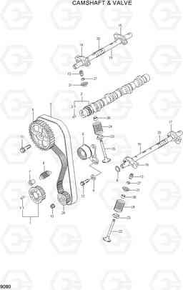 9080 CAMSHAFT & VALVE HLF20/25/30CII, Hyundai