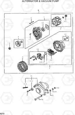 9210 ALTERNATOR & VACUUM PUMP HLF20/25/30CII, Hyundai