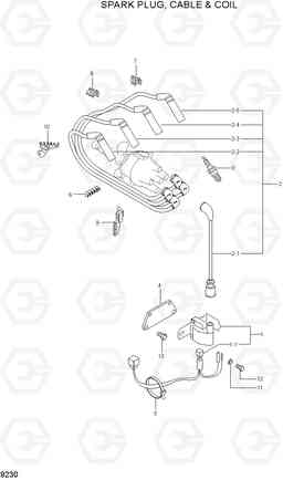 9230 SPARK PLUG, CABLE & COIL HLF20/25/30CII, Hyundai