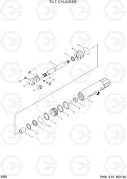 3090 TILT CYLINDER HLF20/25/30C-5, Hyundai