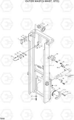 7010 OUTER MAST(V-MAST, STD) HLF20/25/30C-5, Hyundai