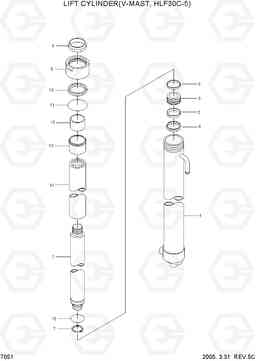 7051 LIFT CYLINDER(V-MAST,HLF30C-5) HLF20/25/30C-5, Hyundai