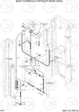 7141 MAST HYDRAULIC PIPING(TF-MAST,NEW) HLF20/25/30C-5, Hyundai