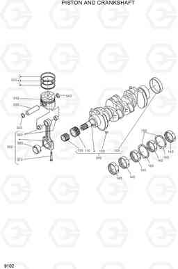 9102 PISTON AND CRANKSHAFT HSL1200T, Hyundai