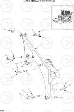 1014 LIFT ARMS AND PIVOT PINS HSL1500T, Hyundai