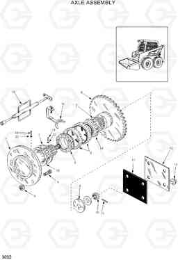 3032 AXLE ASSEMBLY HSL1500T, Hyundai