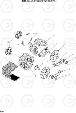 8081 TRACK ASSY(RH SIDE SHOWN) HSL1500T, Hyundai