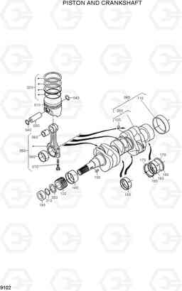 9102 PISTON AND CRANKSHAFT HSL400T, Hyundai