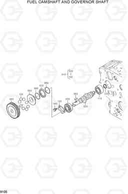 9105 FUEL CAMSHAFT AND GOVERNOR SHAFT HSL400T, Hyundai