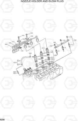 9206 NOZZLE HOLDER AND GLOW PLUG HSL400T, Hyundai