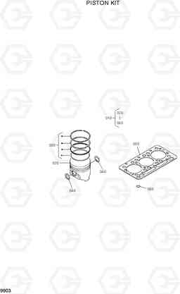 9903 PISTON KIT HSL400T, Hyundai