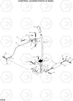 2021B CONTROL LEVERS-FOOT(LH SIDE) HSL500T, Hyundai