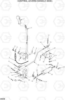 2022B CONTROL LEVERS-HAND(LH SIDE) HSL500T, Hyundai