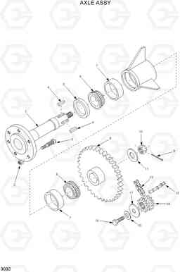 3032 AXLE ASSY HSL500T, Hyundai