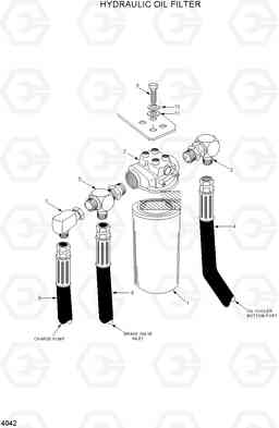 4042 HYDRAULIC OIL FILTER HSL500T, Hyundai