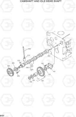 9101 CAMSHAFT AND IDLE GEAR SHAFT HSL500T, Hyundai