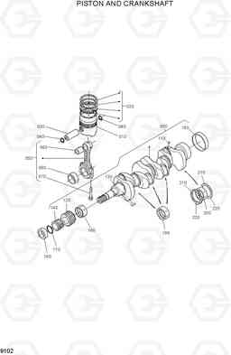 9102 PISTON AND CRANKSHAFT HSL500T, Hyundai