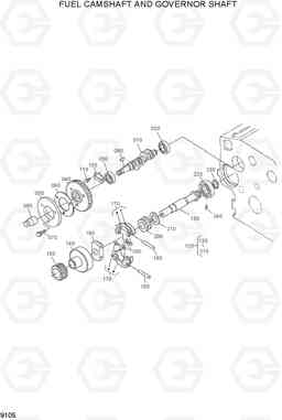 9105 FUEL CAMSHAFT AND GOVERNOR SHAFT HSL500T, Hyundai