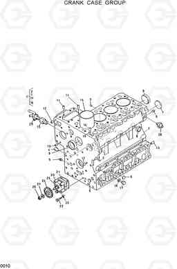 0010 AXLE, CHAIN AND SPROCKET ASSEMBLY HSL600, Hyundai