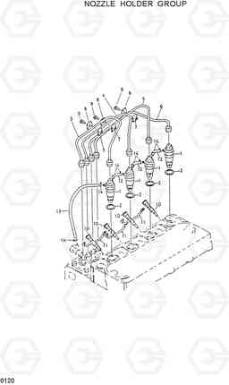 0120 NOZZLE HOLDER GROUP HSL600, Hyundai