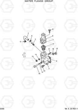 0200 WATER FLANGE GROUP HSL600, Hyundai