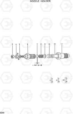 0240 NOZZLE HOLDER HSL600, Hyundai