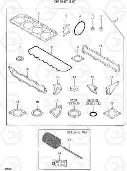 0160 GASKET SET HSL610, Hyundai