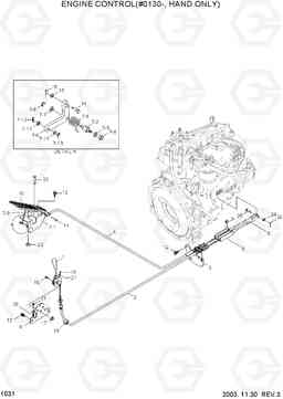 1031 ENGINE CONTROL(#0130-, HAND ONLY) HSL610, Hyundai