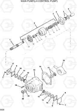 3020 MAIN PUMP(LH CONTROL PUMP) HSL610, Hyundai