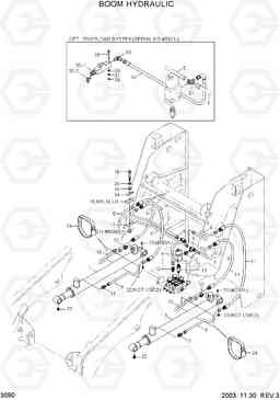 3090 BOOM HYDRAULIC HSL610, Hyundai