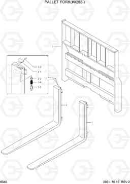 6040 PALLET FORK(#0282-) HSL610, Hyundai