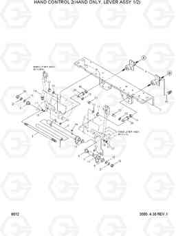 8012 HAND CONTROL 2(HAND ONLY,LEVER ASSY 1/2) HSL610, Hyundai