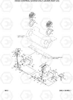 8013 HAND CONTROL 3(HAND ONLY,LEVER ASSY 2/2) HSL610, Hyundai