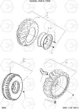 8060 WHEEL RIM & TIRE HSL610, Hyundai