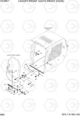 6061 CANOPY FRONT 1(WITH FRONT DOOR) HSL650-7, Hyundai