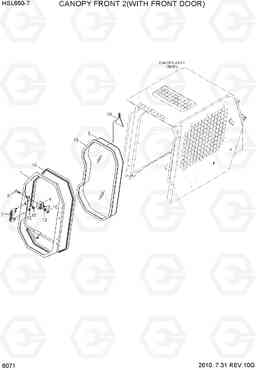 6071 CANOPY FRONT 2(WITH FRONT DOOR) HSL650-7, Hyundai