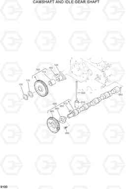 9100 CAMSHAFT AND IDLE GEAR SHAFT HSL650-7, Hyundai