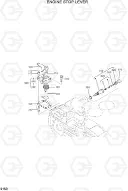 9150 ENGINE STOP LEVER HSL650-7, Hyundai